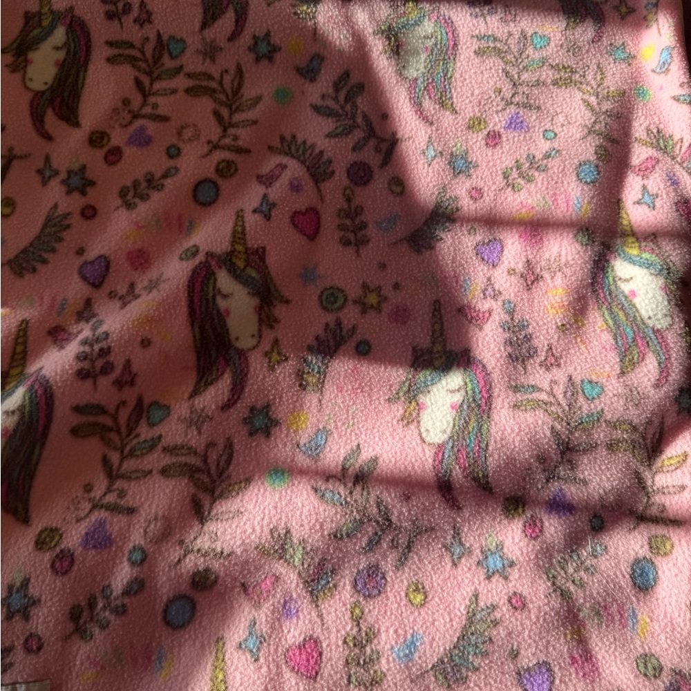 Girls Fleece Pink Magical Unicorns Car seat Poncho by BirdyBotique - Picture 4 of 7